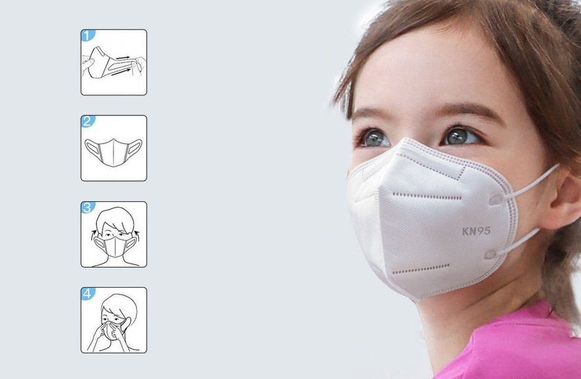 Respirátor FFP2 - KN95 - Respirační rouška - Pro děti bílý