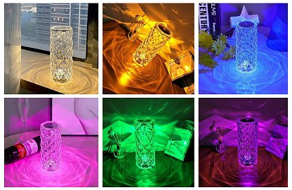 Dotyková RGB stolní lampa – Diamond Crystal Lamp