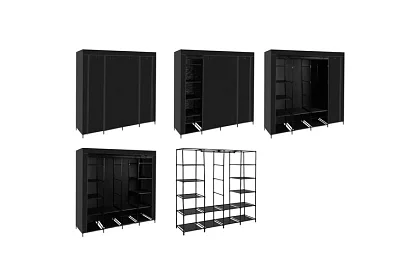 Látková skládací skříň – 170 × 170 × 42 cm