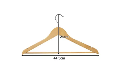 Dřevěná ramínka na oděvy – sada 10 kusů