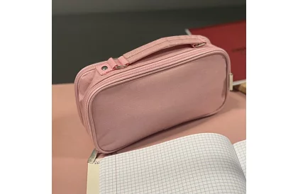 Školní pouzdro - růžový penál s uchem