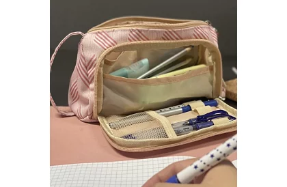 Školní pouzdro - růžový penál se vzorem