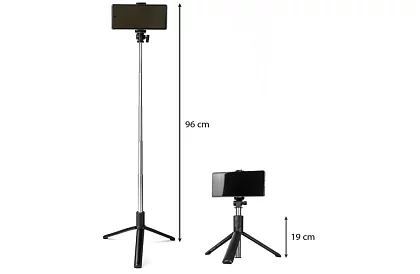 Bluetooth selfie tyč 2v1 - stativ - dálkové ovládání
