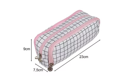 Rozšiřitelné školní pouzdro - károvaný penál