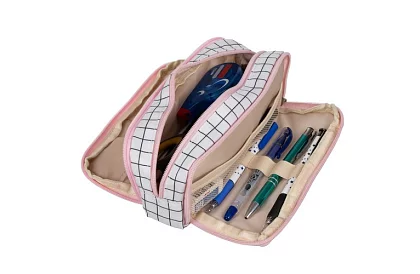 Rozšiřitelné školní pouzdro - károvaný penál