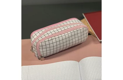 Rozšiřitelné školní pouzdro - károvaný penál