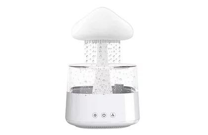Zvlhčovač s led noční lampou s efektem dopadajícího deště