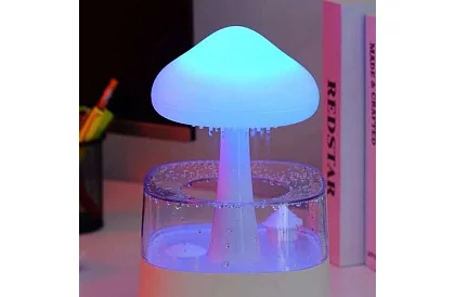 Zvlhčovač s led noční lampou s efektem dopadajícího deště