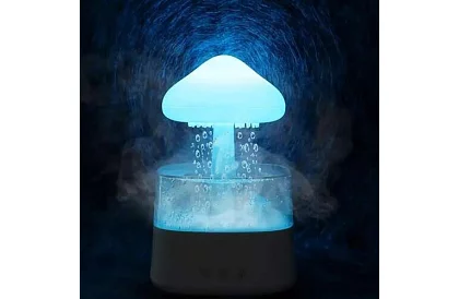 Zvlhčovač s led noční lampou s efektem dopadajícího deště