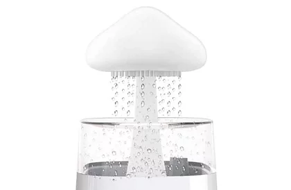 Zvlhčovač s led noční lampou s efektem dopadajícího deště