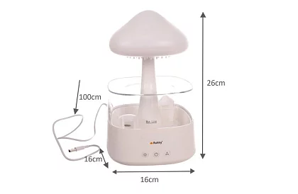 Zvlhčovač s led noční lampou s efektem dopadajícího deště