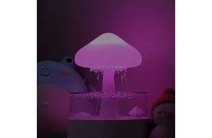 Zvlhčovač s led noční lampou s efektem dopadajícího deště