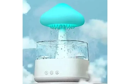Zvlhčovač s led noční lampou s efektem dopadajícího deště