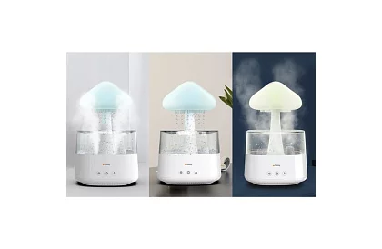 Zvlhčovač s led noční lampou s efektem dopadajícího deště