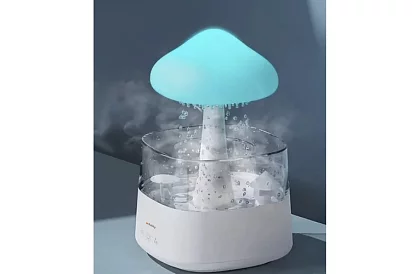 Zvlhčovač s led noční lampou s efektem dopadajícího deště