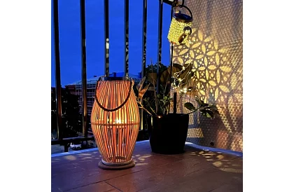 Bambusová lucerna - svícen 23 x 40 cm