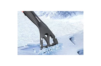 Teleskopická škrabka na okna s kartáčem na sníh
