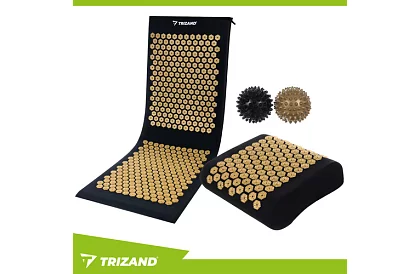 Zdravotní akupresurní podložka s polštářem a 2 masážními míčky