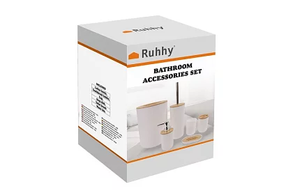Koupelnové doplňky - bílá sada 6 kusů