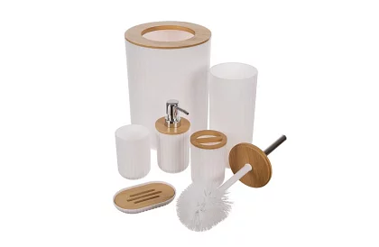 Koupelnové doplňky - bílá sada 6 kusů