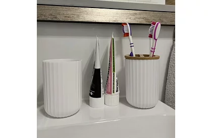 Koupelnové doplňky - bílá sada 6 kusů