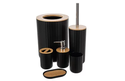 Koupelnové doplňky - černá sada 6 kusů