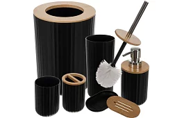 Koupelnové doplňky - černá sada 6 kusů