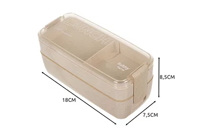 Svačinový box s příborem - obědový box 750ml