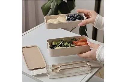 Svačinový box s příborem - obědový box 750ml