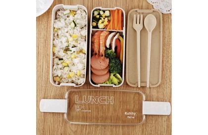 Svačinový box s příborem - obědový box 750ml