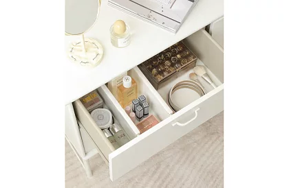 Nastavitelné organizéry do zásuvek - bilý - sada 4 kusů