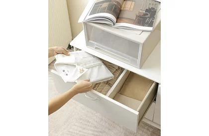 Nastavitelné organizéry do zásuvek - bilý - sada 4 kusů