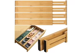 Nastavitelné organizéry do zásuvek — sada 4 kusů