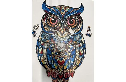 Dřevěné puzzle sova - 177 dílů - 38 x 21,5 cm