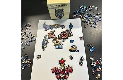 Dřevěné puzzle sova - 177 dílů - 38 x 21,5 cm