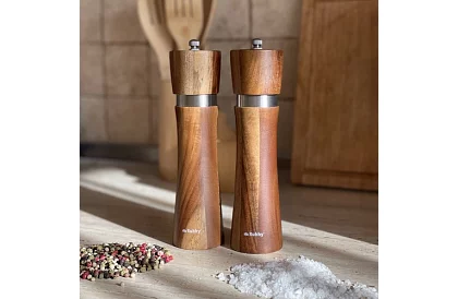 Akátové ruční mlýnky na koření – sada 2 kusy