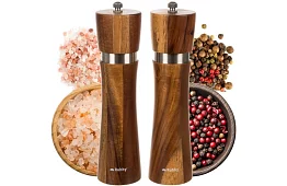 Akátové ruční mlýnky na koření – sada 2 kusy