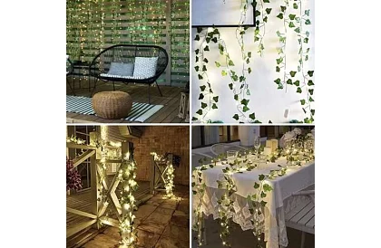 Umělý břečtan s LED osvětlením - délka 25m