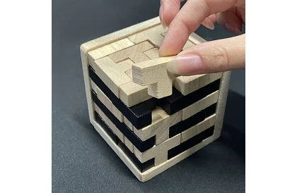 Dřevěný skládací hlavolam - Tetris