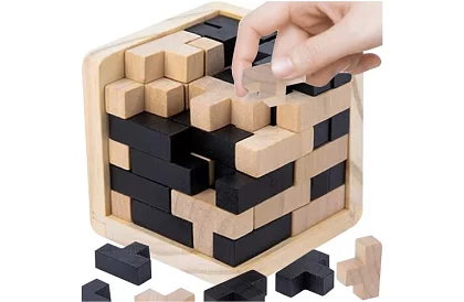 Dřevěný skládací hlavolam - Tetris
