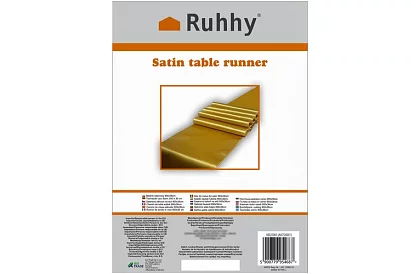 Zlatý saténový běhoun – šerpa na stůl 900 × 36 cm