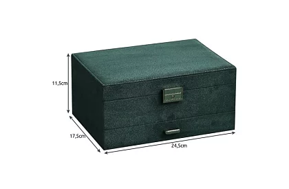 Elegantní semišová šperkovnice – zelená