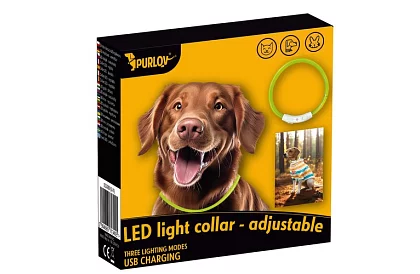 Svítící LED obojek s USB nabíjením a nastavitelnou délkou