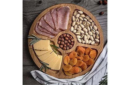 Bambusový otočný servírovací talíř – 33 cm