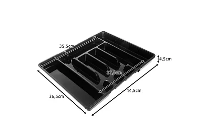 Bambusový organizér do šuplíků – černý příborník