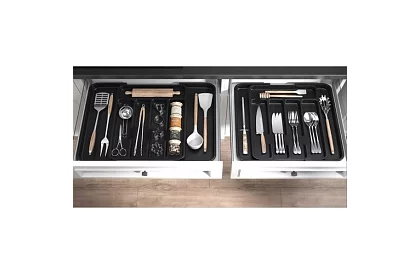 Bambusový organizér do šuplíků – černý příborník