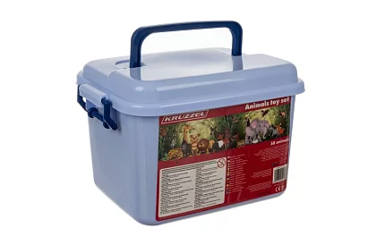 Plastová zvířátka – 48 zvířátek v kufříku