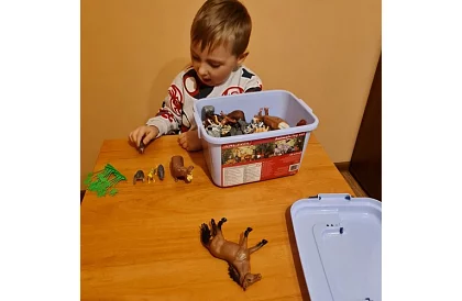 Plastová zvířátka – 48 zvířátek v kufříku