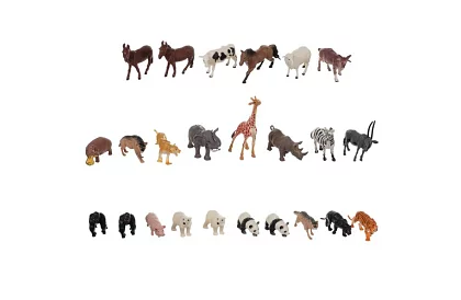 Plastová zvířátka – 48 zvířátek v kufříku
