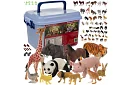Plastová zvířátka – 48 zvířátek v kufříku